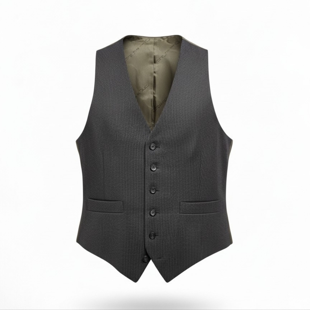 Oscar De La Renta Wool Pinstripe Dress Vest Medium